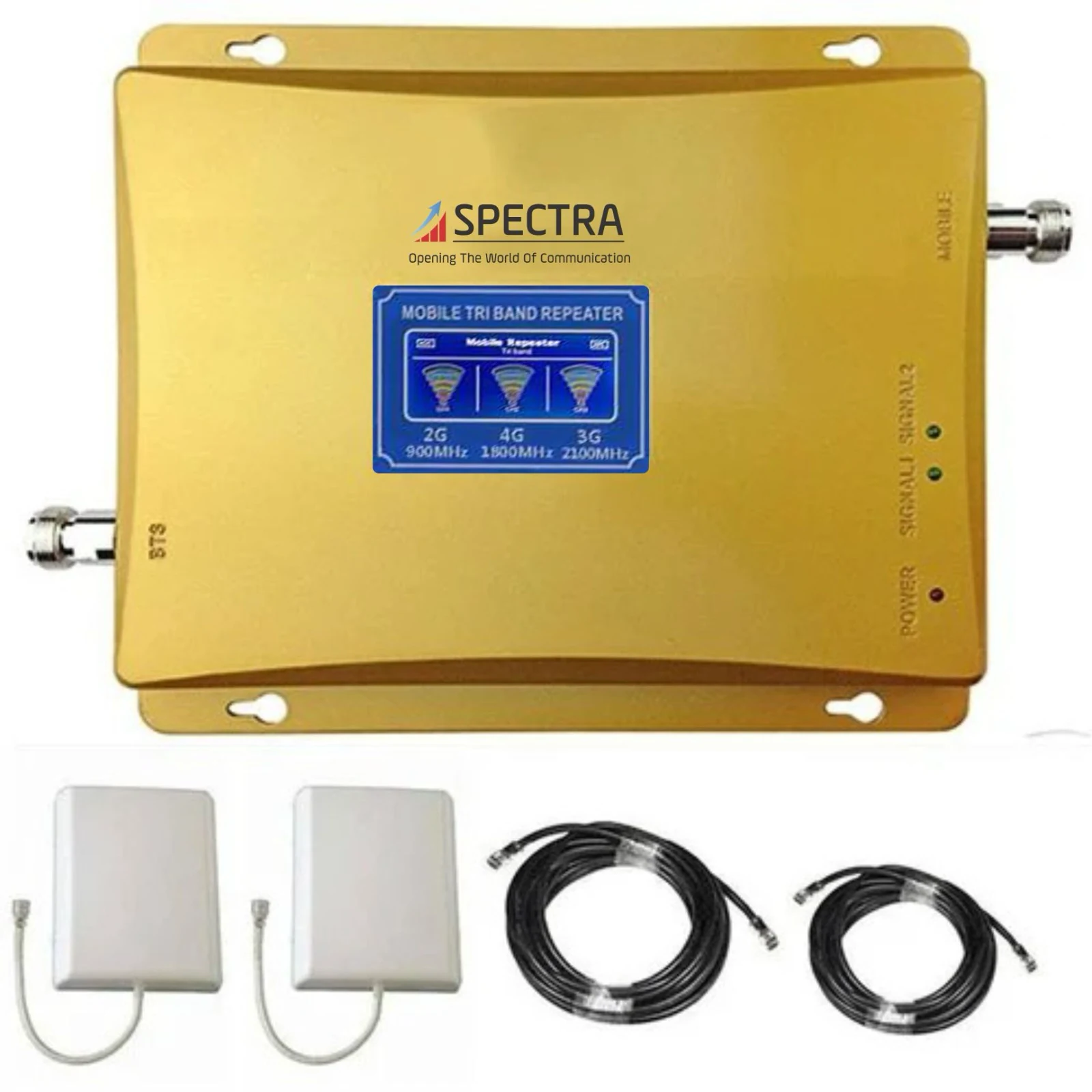 Spectra mobile tri band repeater signal booster with antennas and cables